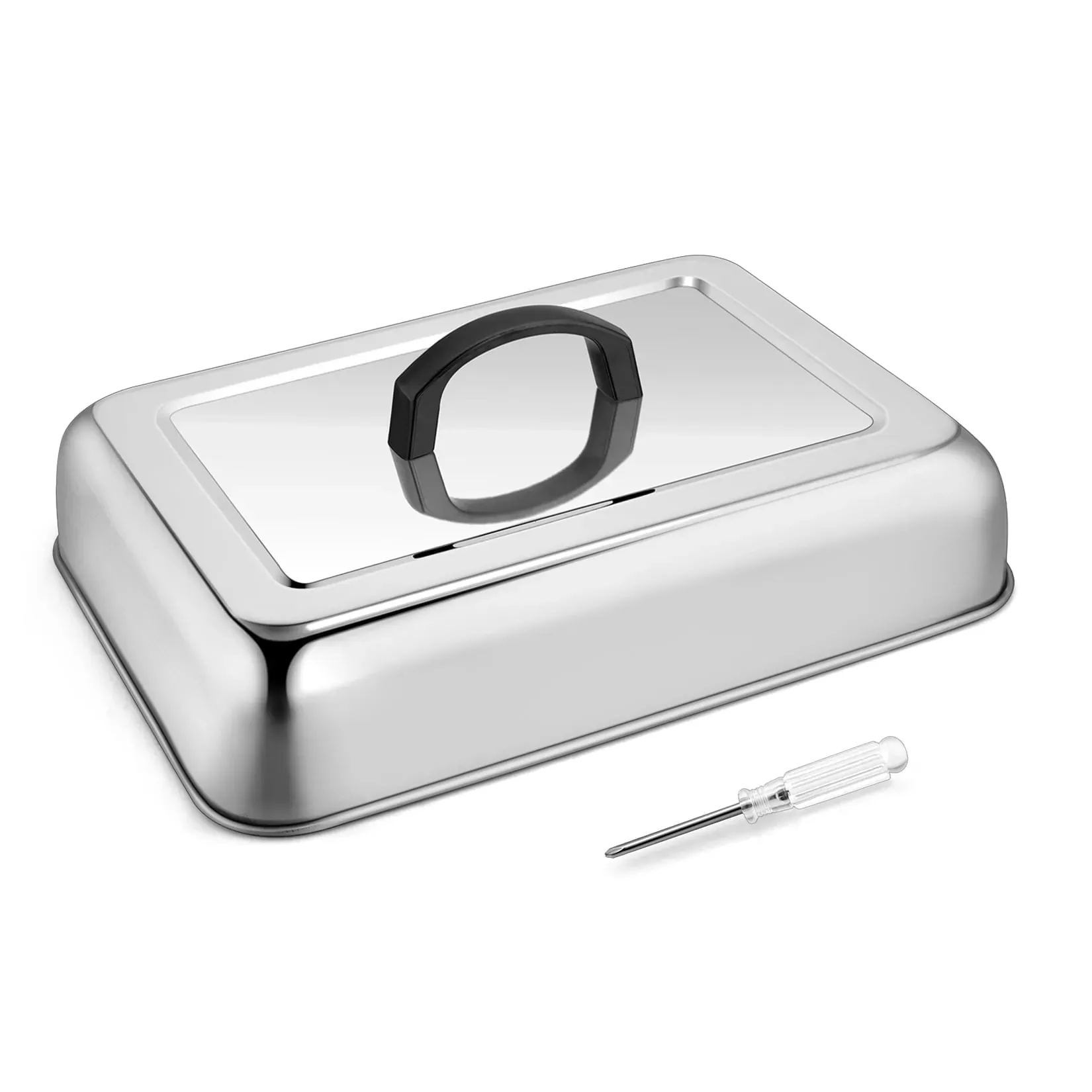 Stainless Steel Melting Dome, 13-Inch Rectangular Basting Cover (2-Pack)